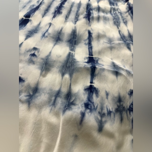 Cali Dreaming Slip Skirt Denim Shibori Tie Dye Blue Side Slit Revolve Size S - Picture 6 of 16